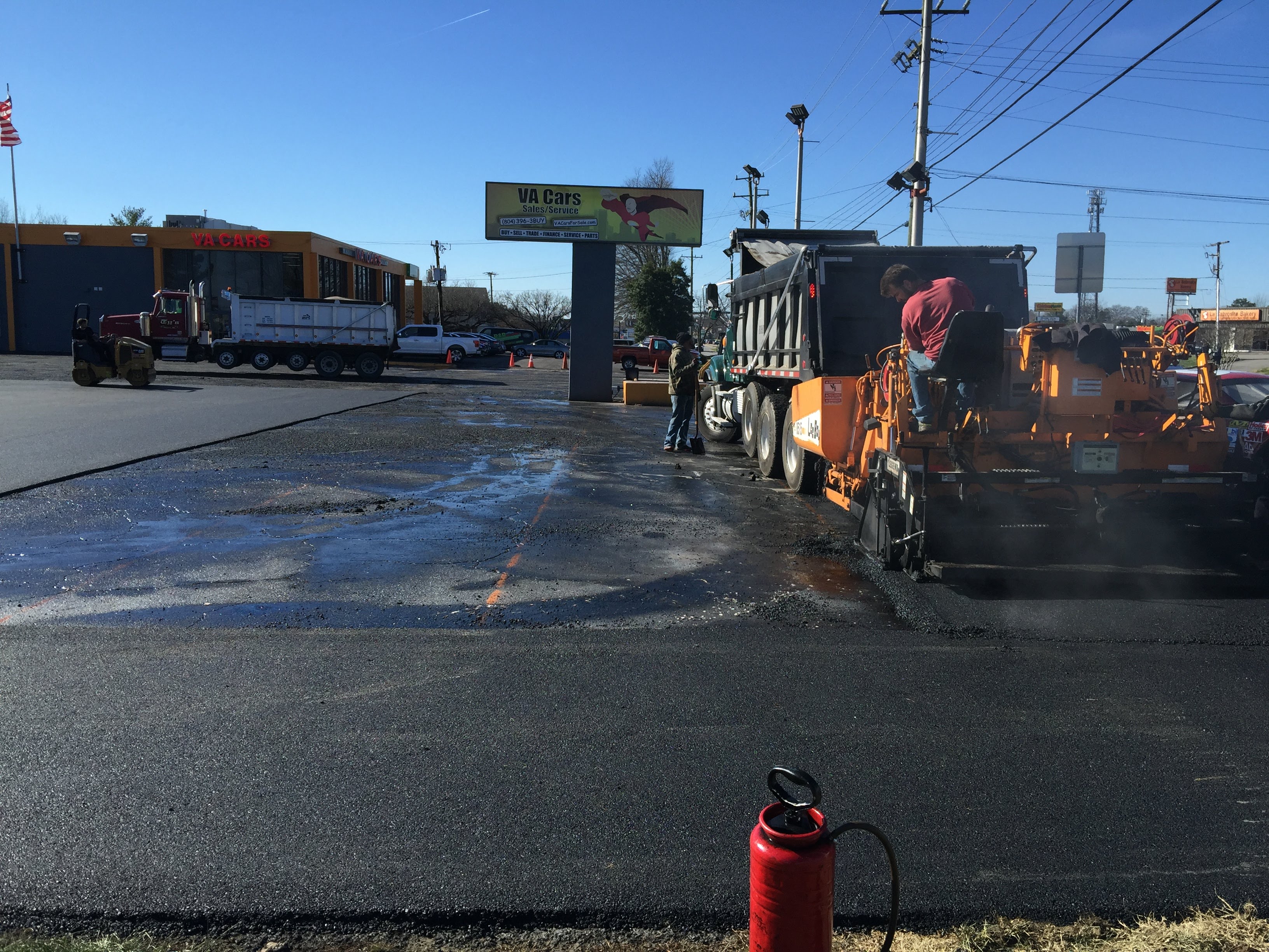 Commercial asphalt paving and parking lot maintenance work
